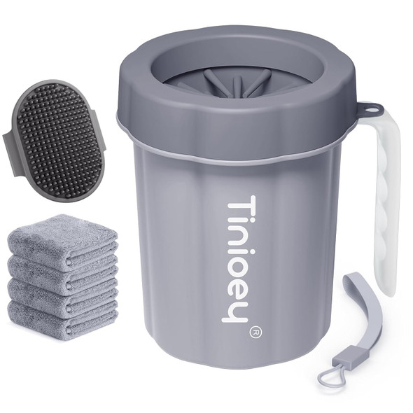 Paw Cleaner For Dogs Medium Small Breed With Handle Dog Paw Cleaner To Clean Muddy Paws Dog Foot Cleaner Paw Washer For Dogs & Pets Dog Feet Washer (Gray)