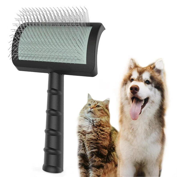 Large Slicker Brush For Dogs,Cats,Extra Long Pin Shedding Brush For Long Haired Dog,Cat, Pet Grooming Wire Brush For Thick Undercoat Curly Hair,25Mm(1),Black