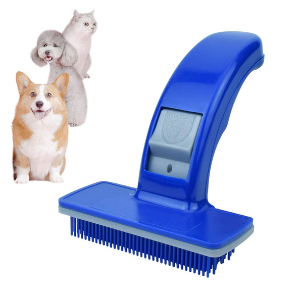 Self-Cleaning Dog & Cat Slicker Brush Pet Grooming And Detangling Brush Self-Cleaning Brush For Long And Short-Haired Dogs, Cats, Rabbits, And More Easily Removes Pet Hair (Sky Blue)