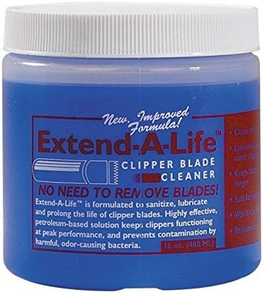 Blade Cleaner Rinse For Pet Grooming Clippers - Extends Life & Protects Blades (16 Oz With Dispenser Jar)