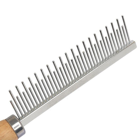 Topmed Ets Set Of 3 Stainless Steel Pet Hair Comb, Wooden Handle Of Bamboo Proven Grooming Tools Kit For Dogs Cats And Other Animals