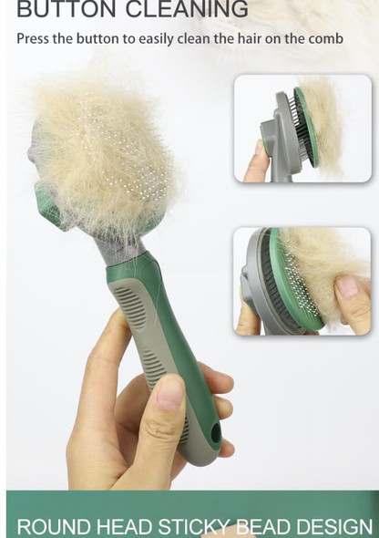 Pet Grooming Tool Needle Brush, Self Cleaning Slicker Brushes For Pet Grooming, Remove Undercoat,Proven Grooming Tools For Dogs Cats And Other Animals (Straight Needle - Green)
