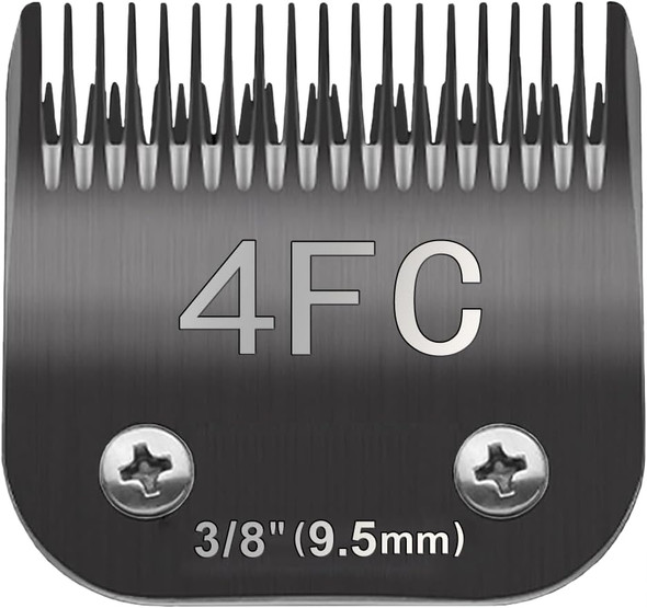 4Fc Blade Dog Grooming Clipper Replacement Blades Compatible With Andis Dog Clippers,Most A5, Wahl Km Series Clippers,Detachable Ceramic Blade,Size-4Fc, 3/8-Inch Cut Length (9.5Mm) Black