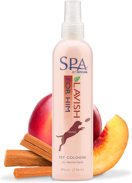 Tropiclean Spa For Him Male Dog Cologne Spray Long Lasting Sporty Scented Dog Deodorizing Spray Naturally Derived Salon Grade Ingredients Made In The Usa 8Oz