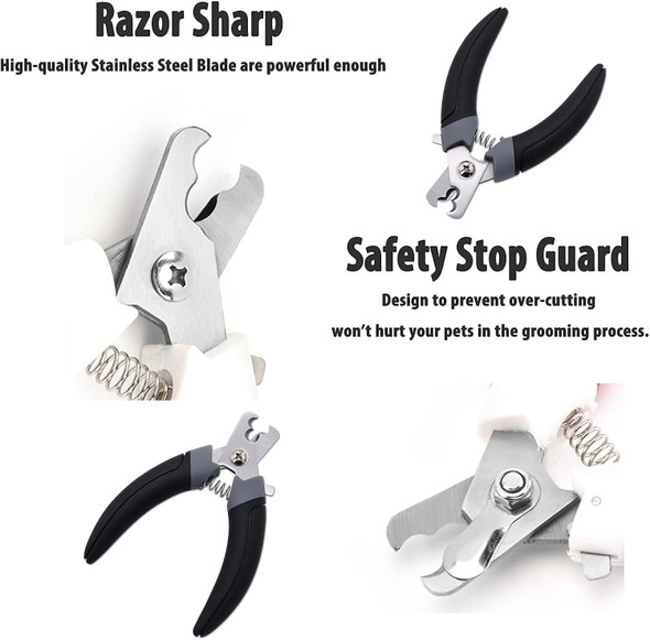Dog Nail Clippers And Trimmer With Safety Guard, Two Trim Edges Of Different Sizes - Suitable For Small, Medium And Large Dogs, Multi-Pet Family