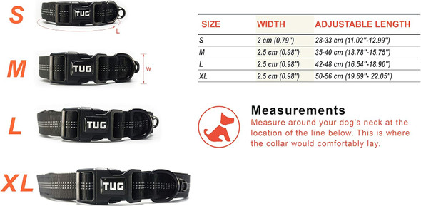 Tug Reflective And Soft Padded Dog Collar (Medium)