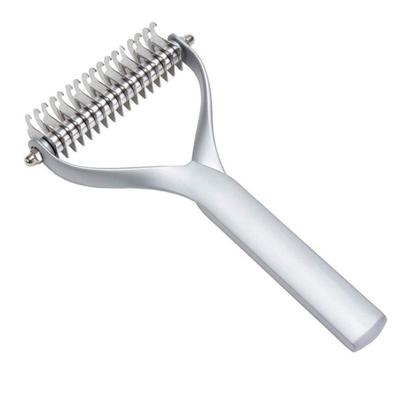 Vivianhome Pet Dematting Comb For Dogs, Pet Grooming Tool For Dogs And Cats, Hair Remove Dematting Comb Tool For Pets, Undercoat Fur Grooming Rake Knot Cutter For Cats & Dogs (M)