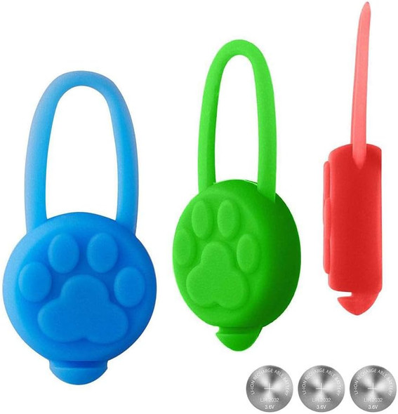 Dog Collar Light, Waterproof Silicon Led Dog Collar Safety Night Walking Lights For Dog And Cat - Batteries Included. (3 Pack)