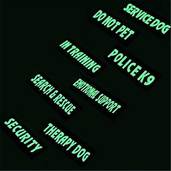 Removable Dog Patches For Vests & Harness - Reflective / 2 X 6 Large White Letter/2 Pack. (Police K9, Large(2 X 6))