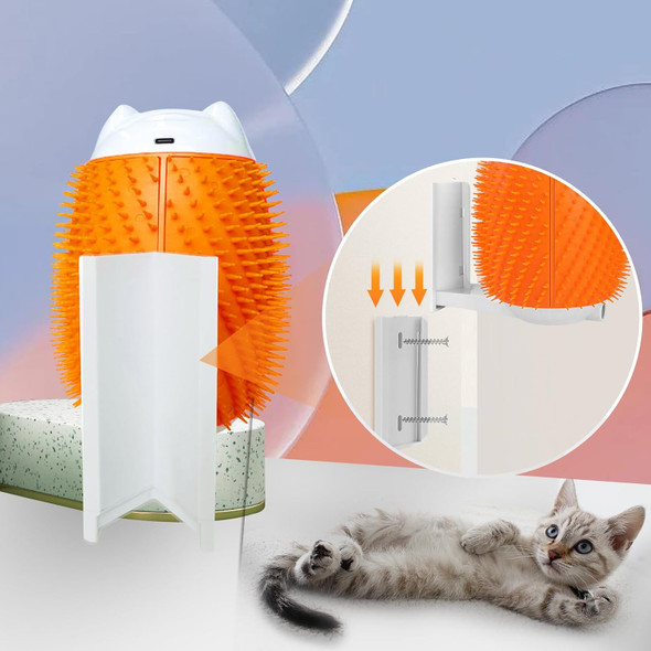 Electric Rotating Laser Cat Toy With Brushes - Wall Mounted Cat Toy:Cat Grooming Comb-Cat Brushes For Indoor Cats Shedding-Cat Massager-Interactive Cat Toy-Laser Cat Teaser Electric Rotating Laser Cat Toy With Brushes - Wall Mounted Cat Toy:Cat Grooming Comb-Cat Brushes For Indoor Cats Shedding-Cat Massager-Interactive Cat Toy-Laser Cat Teaser