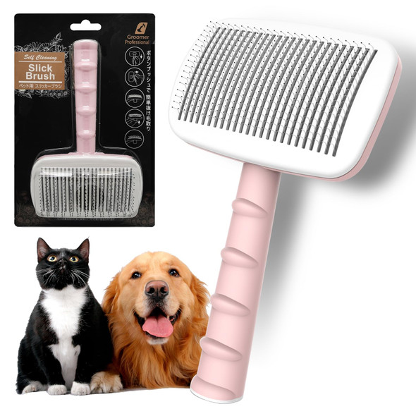 Pet Grooming Brush,Slicker Brush,Cat Brushing,Dog Grooming Brush, Dog Shedding Brush,Beauticiandematting Comb For Dogs And Cats,Fur Brush For Dogs And Cats (Pink)