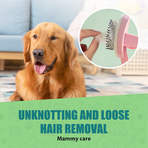 Pet Grooming Brush,Slicker Brush,Cat Brushing,Dog Grooming Brush, Dog Shedding Brush,Beauticiandematting Comb For Dogs And Cats,Fur Brush For Dogs And Cats (Pink)