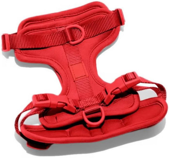 Dog Harness, Dog Collar And Leash Set With Dog Poop Bag Dispenser And Holder, Dog Training Vest Harness For Puppys, Medium And Large Dogs, Set For Dogs. Water-Resistant And Durable (Red, Large).