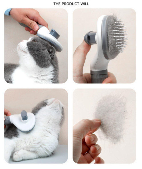 Pet Grooming Brush Remove Loses Hair Laretti Easy To Use And Comfortable Dog Brush Stainless Cat Brush Pet Supplies