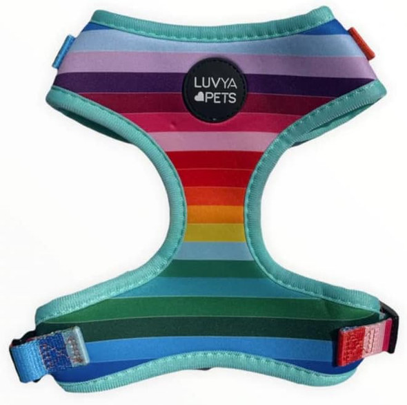 Modern Rainbow Pet Harness Size Large Dog Or Puppy Soft Harness With Safe, No Pulling, Large Chest Size 22 To 32 Inches (Lg)