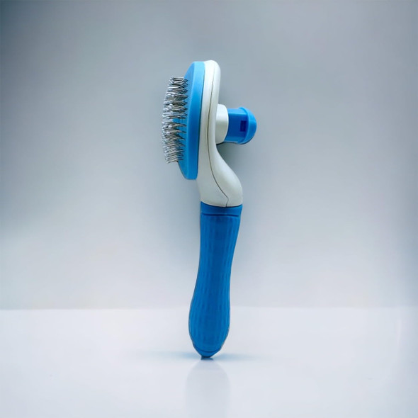 G'Day Self Cleaning Slicker Brush, Dog Brush & Cat Brush With Massage Particles, Removes Loose Hair & Tangles, Skin Friendly.