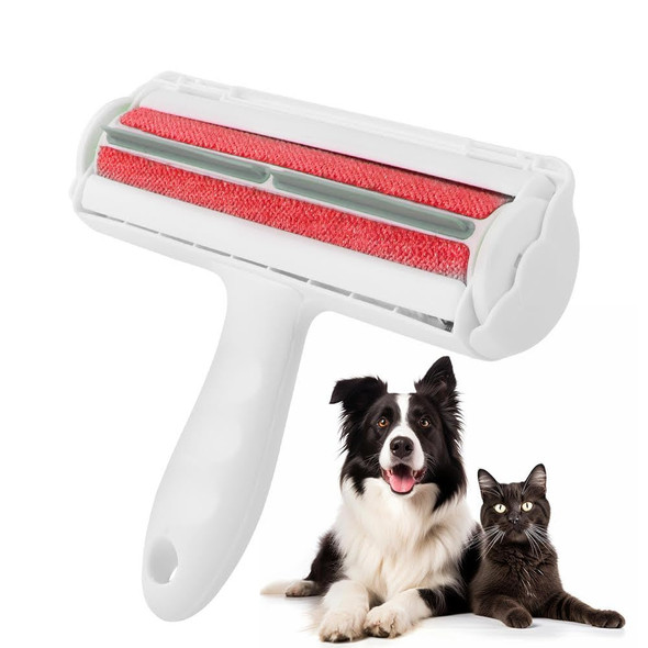 Pet Hair Remover - Grooming Roller For Pet Hair - Cat And Dog Hair Remover For Sofa, Furniture, Carpet, Car Seat, Reusable Roller With Base, White
