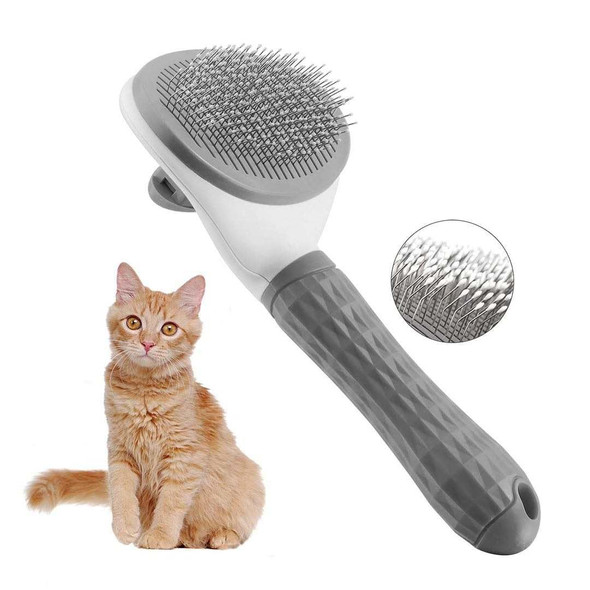 Self-Cleaning Pet Grooming Tool: Dog Brush & Cat Comb With Stainless Steel Needles For Pet Hair Removal. Pet Accessories And Supplies For A Hassle- Grooming And A Healthier