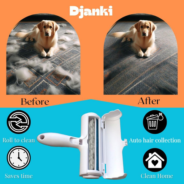 Djanki Pet Hair Remover & Reusable Lint Roller For Cat And Dog Hair Remover, Couch, Carpet, Clothing And Bedding (Red)