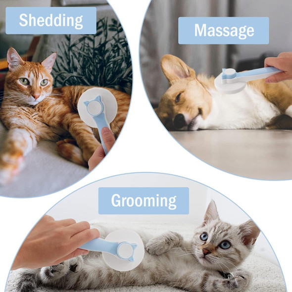 Cat Grooming Brush, Cat Fur Brush, Pet Hair Brush, Dog Grooming Brush, Dog Slicker Brushes For Grooming, Tool Gently Removes Loose Undercoat, Brush For Pet Massage (Blue)