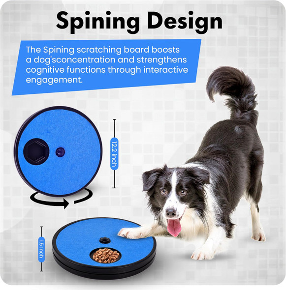 Scratch Board For Dogs Whit Treats - Nail File For Dogs - Stimulating Puzle For Dogs Whith Stress And Anxiety - Dog Nail File Toy - Dog Sctratcher - Dog Nail Board, Black With Blue