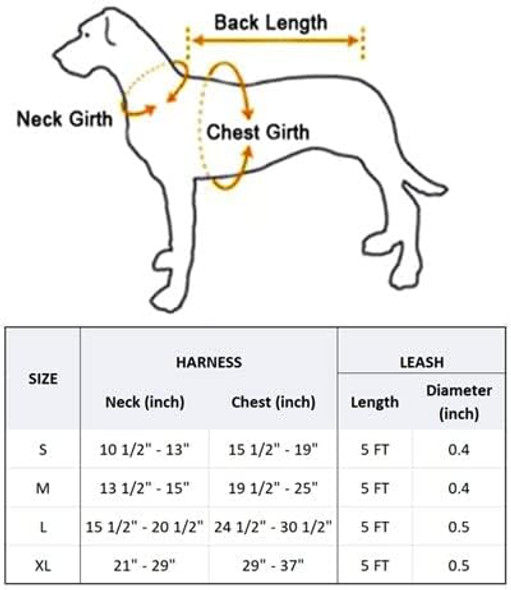 Ruff It Dog Harness & Leash Reflective Adjustable Padded Oxford Harness, Heavy Duty Easy Control Soft 5Ft Leash Small Orange