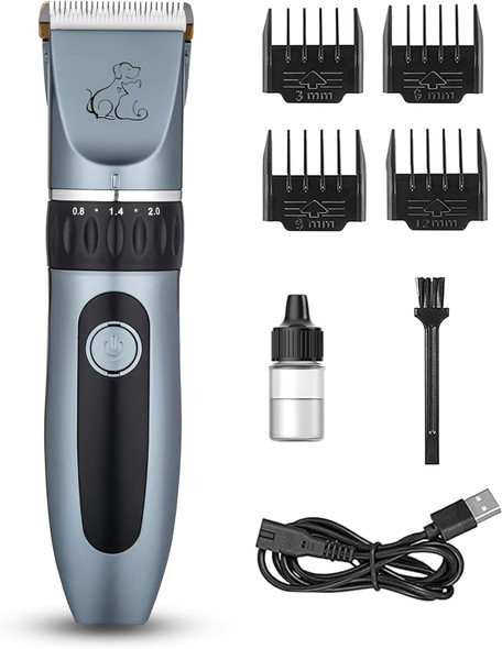 Rechargeable Cordless Dog Grooming Kit, Quiet Dog Hair Shaver Clippers, Low Noise Electric Trimmers For Dogs, Cats And Other Pets - Achieve Professional-Looking Grooming Results With Ease