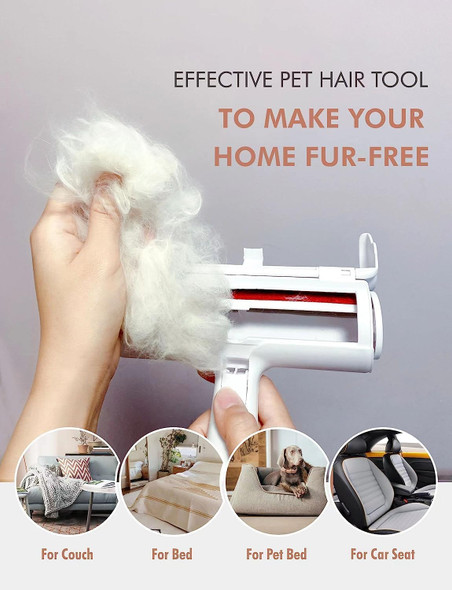 Pet Hair Remover And Reusable Lint Roller - Cat And Dog Hair Remover For Furniture, Multi-Surface Fur Removal Tool, Car Seats And Clothing