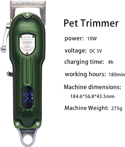 Dog Clippers For Grooming Pets Trimmer Low Noise Rechargeable Cordless Pet Shaver High-Power With Stainless Steel Blade For Dogs And Cats