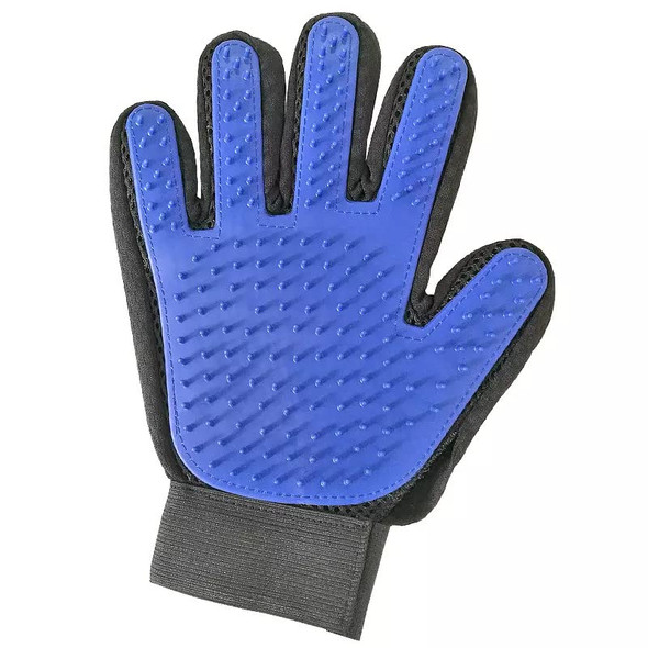 Pet Hair Remover Glove - Gentle Grooming Brush - Deshedding - Massage Mitt With Enhanced Five Finger Design - Perfect For Dogs & Cats Long Short Fur - 1 Pack (Blue), 1.0 Count