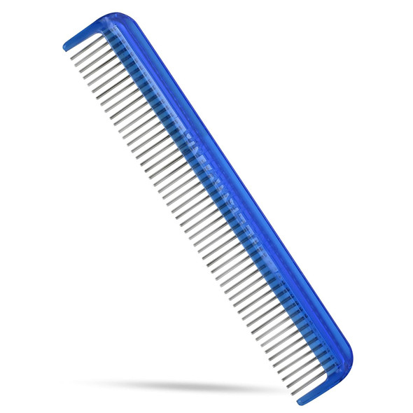Pet Comb For Easy Mat Removal - Silky Smooth Rotating Teeth Untangles Without Causing Pain To Pets. (7 Ocean Blue)
