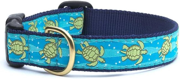Up Country Sea Turtle Pattern Dog Collars And Leashes (Sea Turtle Dog Collar, Medium (12 To 18 Inches) 1 Inch Wide Width)