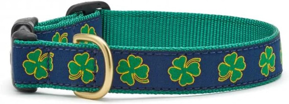 Up Country Navy Shamrock Pattern Dog Collars And Leashes (Navy Shamrock Pattern Dog Collar, Medium (12 To 18 Inches) 1 Inch Wide Width)