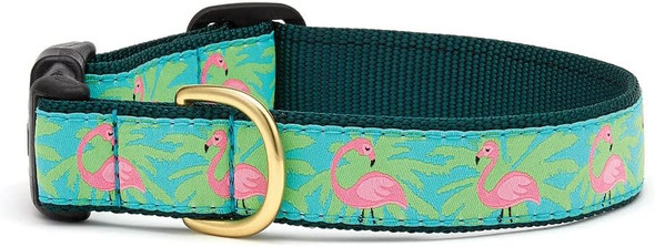 Up Country Flamingos Dog Collar, Small (9 To 15 Inches) 5/8 Inch Narrow Width