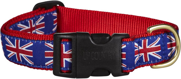 Up Country Unj-C-S Union Jack Dog Collar, Narrow 5/8 Inch, S