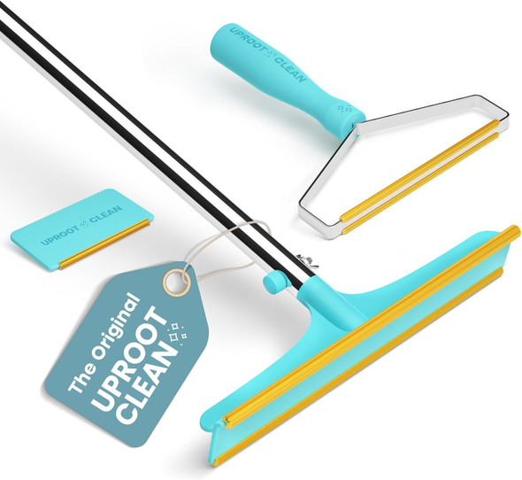 Uproot Clean Pro Pet Hair Remover Bundled With Mini Pet Hair Remover For Couch & Xtra Carpet Rake For Pet Hair Removal - Dog Hair Remover For Car - A True Fur-Riccane Survival Kit