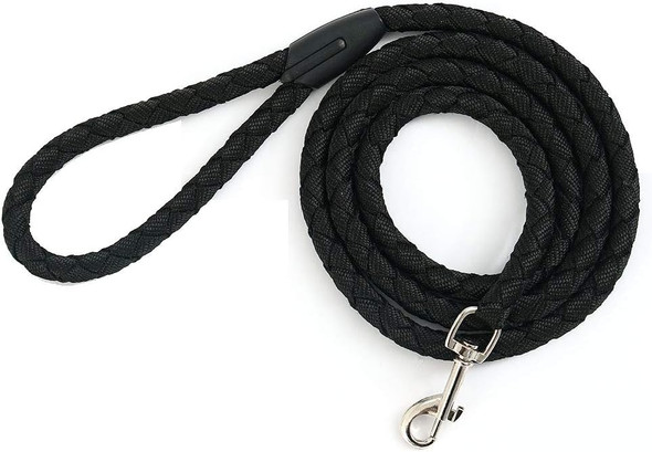 Uxcell Dog Pet Leash Rope Nylon 6 Feet Padded Handle Rope Leashes Dog Walking Training Leash For Medium Large Dogs M Size Black