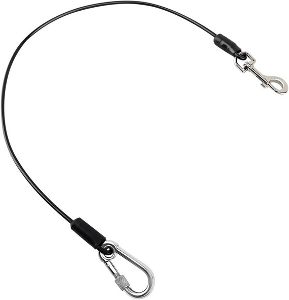 Pet Car Safety Belt Dog Leash, 26 Inch Heavy Duty Coated Steel Seat Belt Restraint Chew Proof Rope Leash Car Seatbelt Cable With Carabiner For Pet Dogs Use, Black