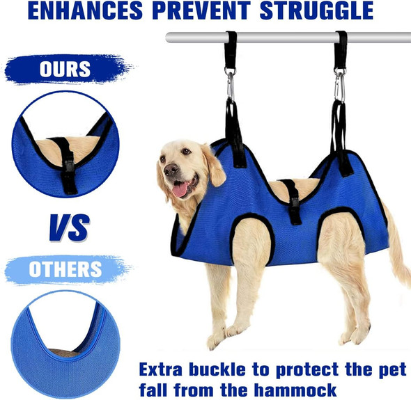 Pet Dog Grooming Hammock For Nail Trimming,Dog Restraint Hanging Harness For Nail Clipping,Dog Grooming Sling For Large Dogs With Nail Clippers/Nail File/Pet Comb,Claw Care(Xl For 60Lb)
