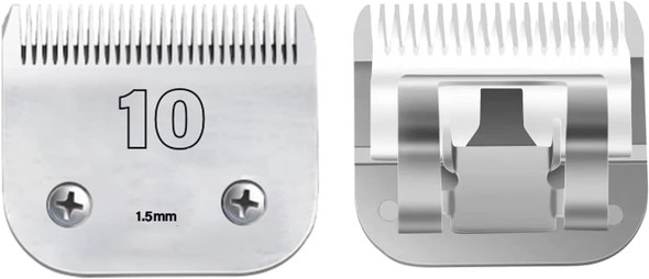 Clipper Blade Dog Grooming Compatible With Andis Clippers Carbon Infused Steel Detachable Ceramic Sharp Edge Also Compatible With Wahl/Oster Dog Clippers (2Pack #10:(1/16)(1.5Mm))