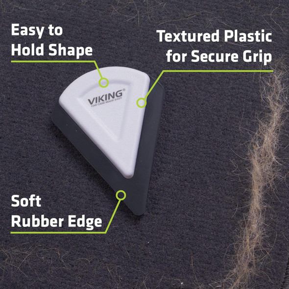 Viking Pet Hair Removal Tool, Cat And Dog Hair Remover For Car, House, Couch, Dog Bed, And Other Furniture, Fur Removal Tool, Grey, 4.6 Inch X 3.5 Inch