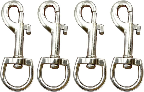 4 Pcs Silver Swivel Eye Bolt Snap Hooks Heavy Duty Dog Leash Clips Dog Leash Hook Trigger Clip Clasps For Dog Leashes, Backpacks, Straps, Harnesses (Round Ring)