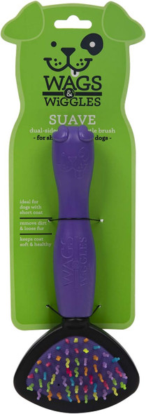 Wags & Wiggles Two-Sided Bristle And Squiggly Pin Brush For Small Dogs Dog Brush For Dogs With Short Hair Best Grooming Supplies For All Dogs, 2-In-1 Dog Grooming Brush