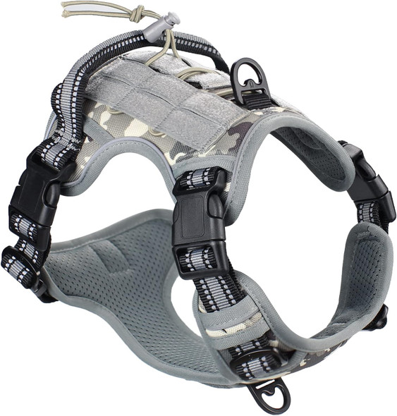 Tactical Dog Harness Waldseemuller Dog Harness For Large Dogs No Pull,Small Service Dogs In Training,Medium Military Dog Harness For Walking,Dog Harness Vest With Handle Easy To Control