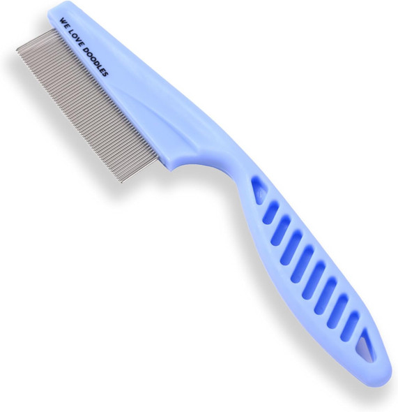 Dog Face Comb, Flea Comb For Dogs, Fine Tooth Tear Stain Remover Metal Comb, Removes Crust, Mucus, And Stains, Face Brush For Poodles & Other Breeds, Grooming Comb For Pets, Small [We Love Doodles]