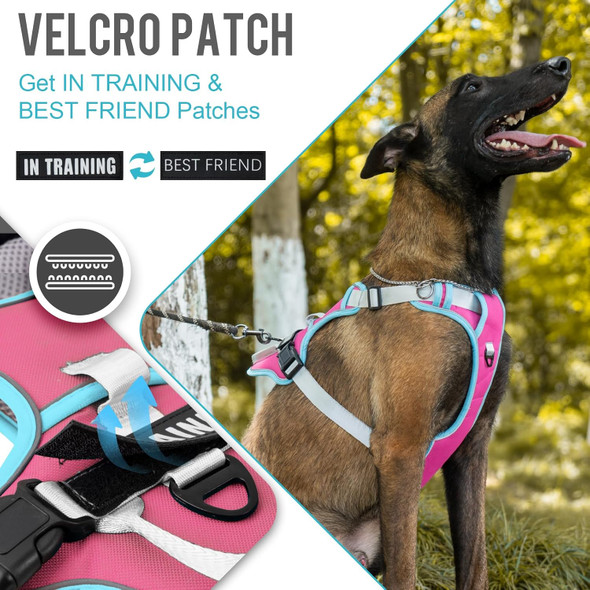 No Pull Dog Harness, Reflective Dog Vest Harness With Front & Back 2 Leash Clips, Oxford Pet Harness Adjustable Soft Padded Dog Vest With Easy Control Handle For Small Medium Large Dogs