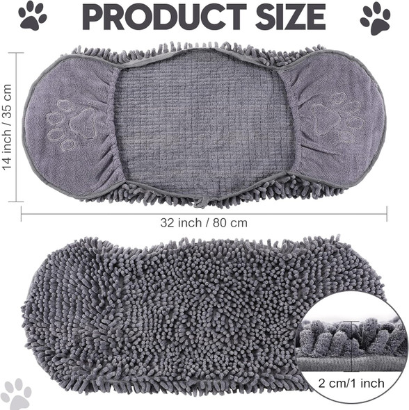 4 Pcs Dog Shammy Towel Microfiber Quick Drying Large Ultra Absorbent Dog Shammy 32 X 14 In With Hand Pocket Washable Fabric Dog Shammy For Pet Puppy Cleaning Shower Bath Supplies(Grey)