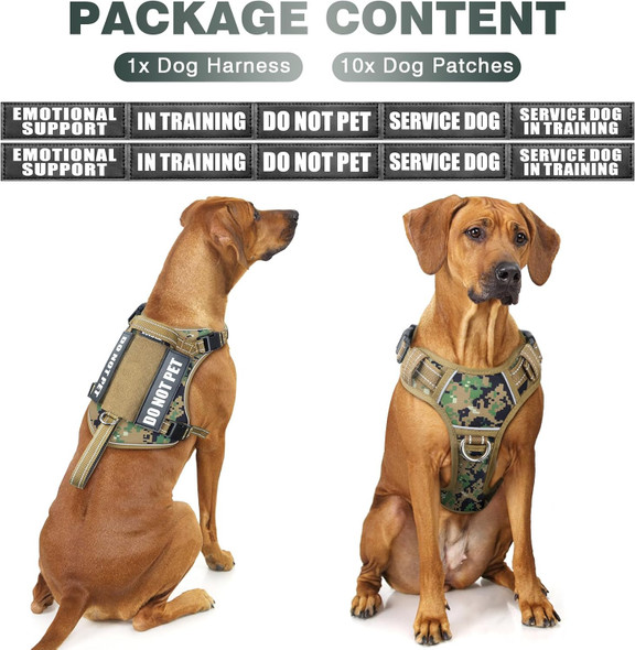 Winsee Tactical Dog Harness, No Pull Dog Harness For Medium Large Dogs With Handle & Molle, Military Service Dog Vest Harness In Training Pet Harness For Small Dogs