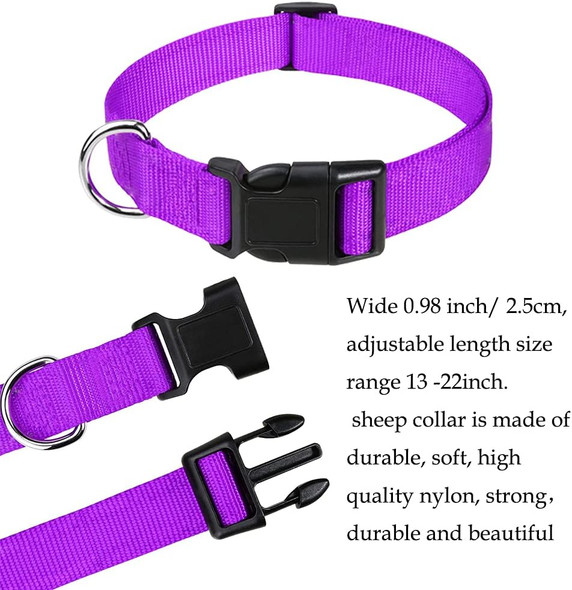 4 Pieces Goat Lead And Goat Collars Set, Nylon 11 Inch Goat Lead With Reflective Strip Design And Nylon Goat Collar For Small Farm Animal Goat Cow Horse Sheep (Blue)
