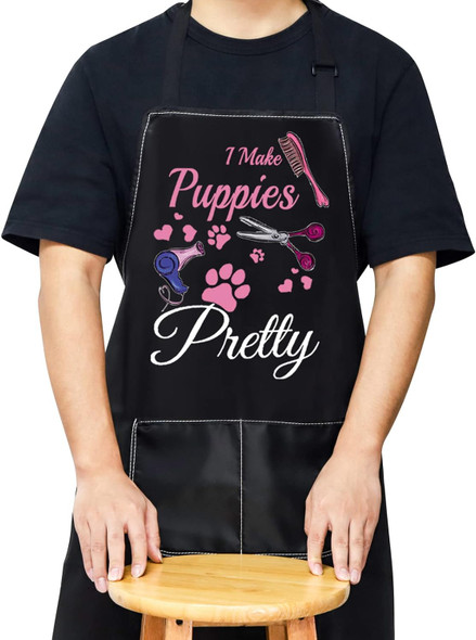 Wzmpa Dog Groomer Apron With Pocket Dog Grooming S I Make Puppies Pretty Adjustable Apron For Dog Stylist